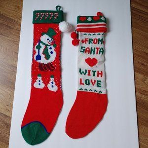 Vintage Christmas Stockings - Set of 2 from 1980's (1 Kurt Adler)